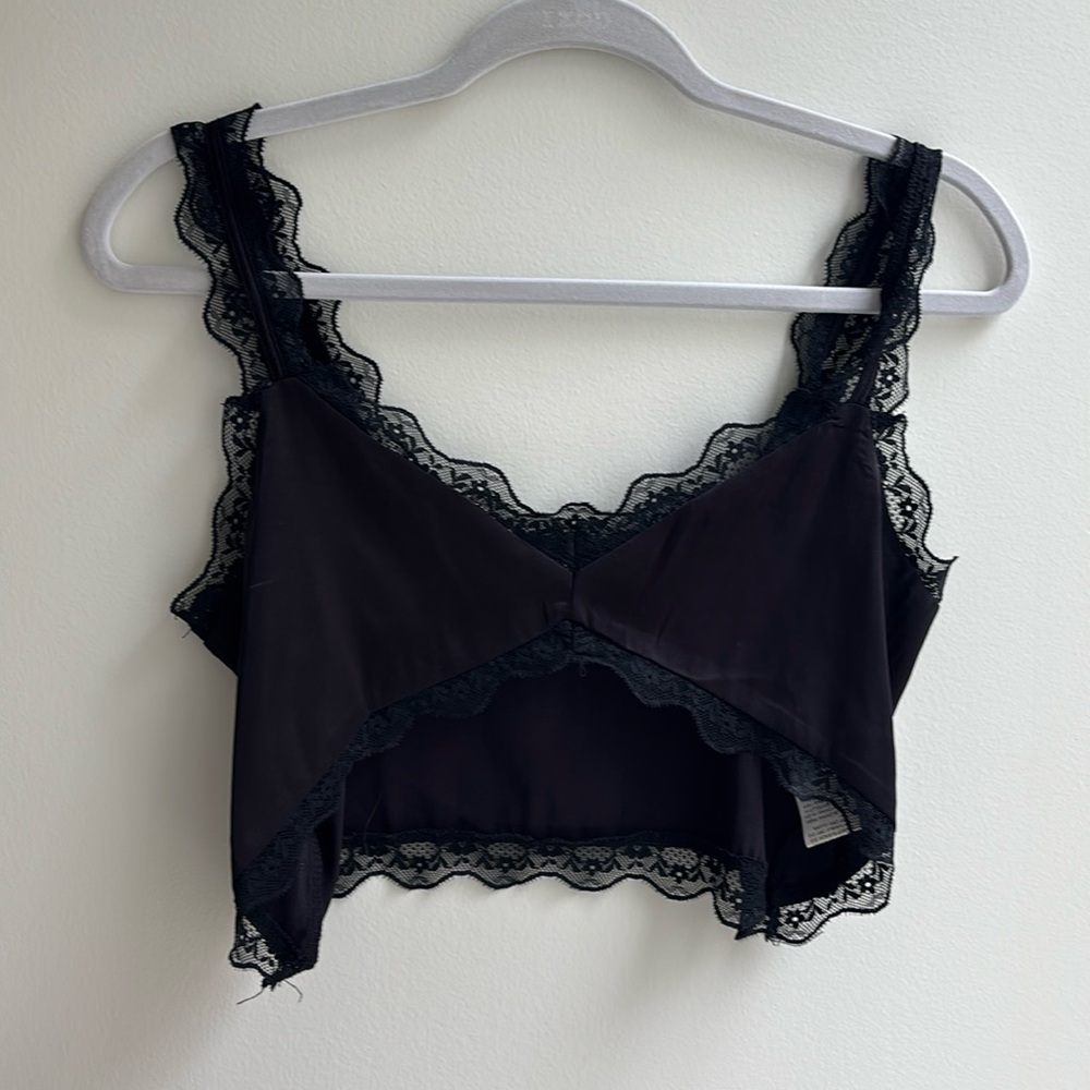 Black Lace Cropped Top